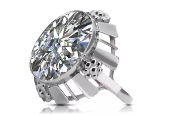 Zircon Argent sterling 925 Anneau Vintage vrc043s